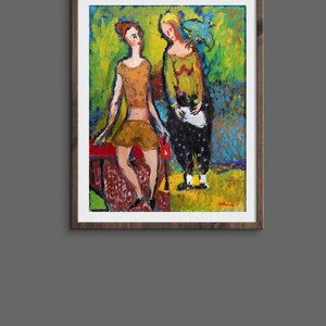 Woman print, Woman painting, Oil painting print, Modern wall art print, Colorful living room decor, Figure painting, Giclee fine art print image 4