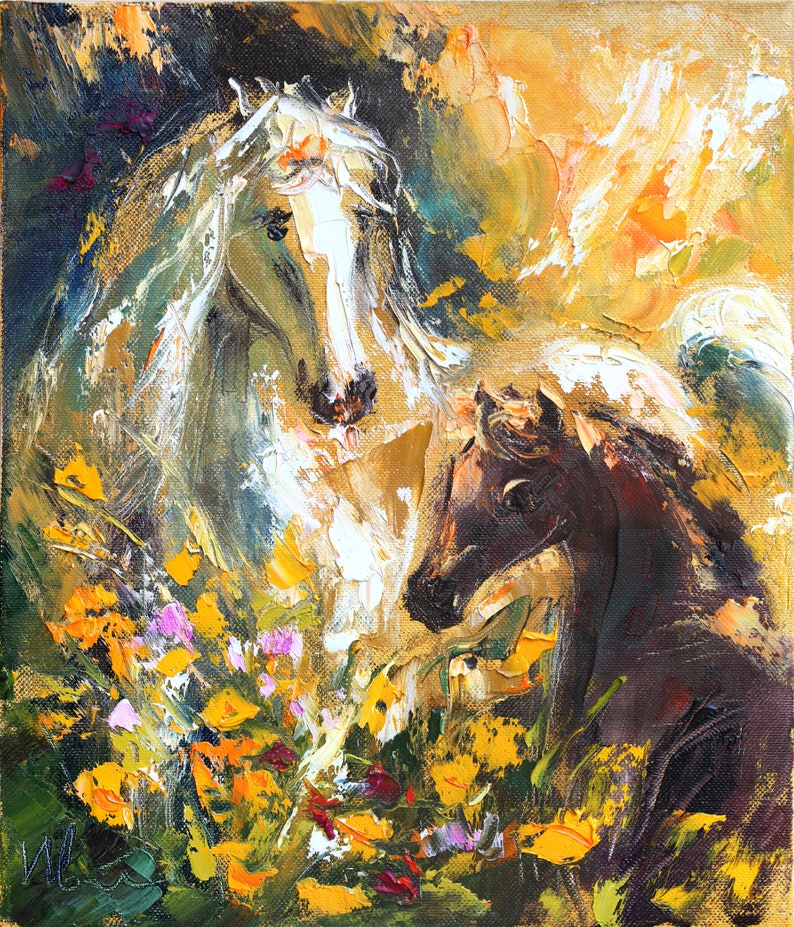 Horse Oil Painting Original Canvas Painting Horse Impasto Etsy
