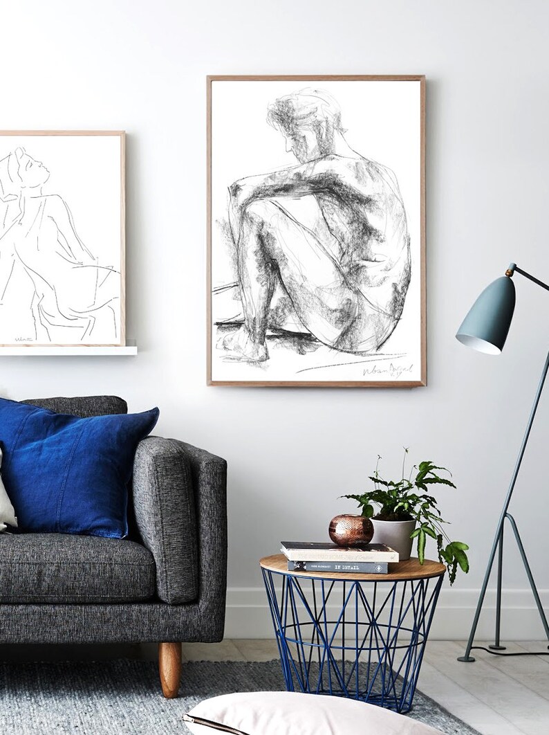 Living Room Wall Art Set of Two Prints Black White Prints Etsy UK