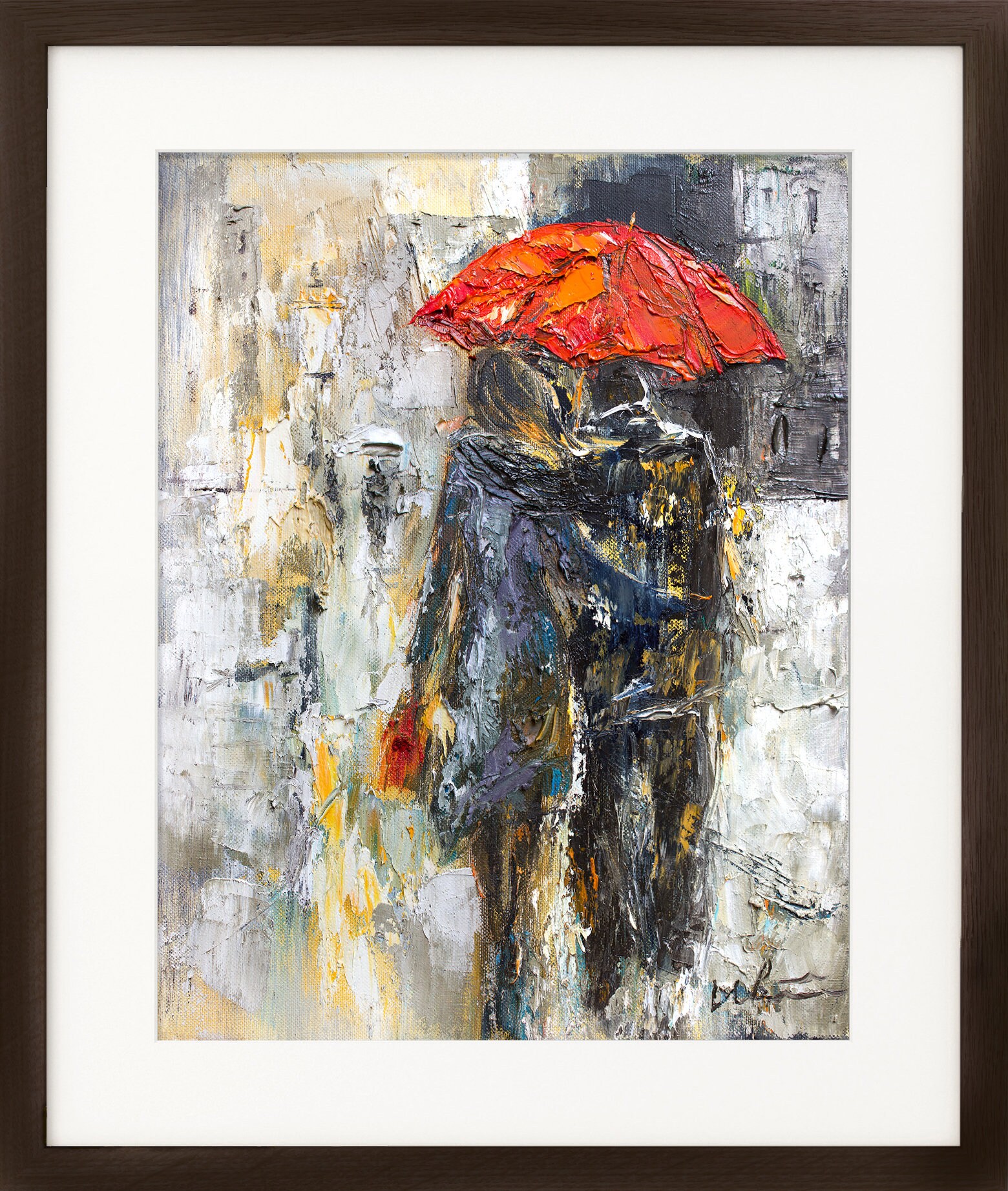 Couple With Umbrella Print Man Woman Print Valentines Gift | Etsy