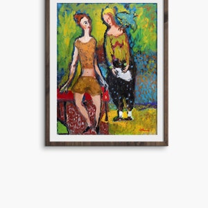 Woman print, Woman painting, Oil painting print, Modern wall art print, Colorful living room decor, Figure painting, Giclee fine art print image 5