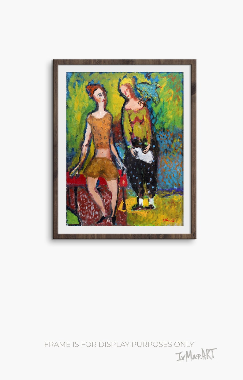 Woman print, Woman painting, Oil painting print, Modern wall art print, Colorful living room decor, Figure painting, Giclee fine art print image 5