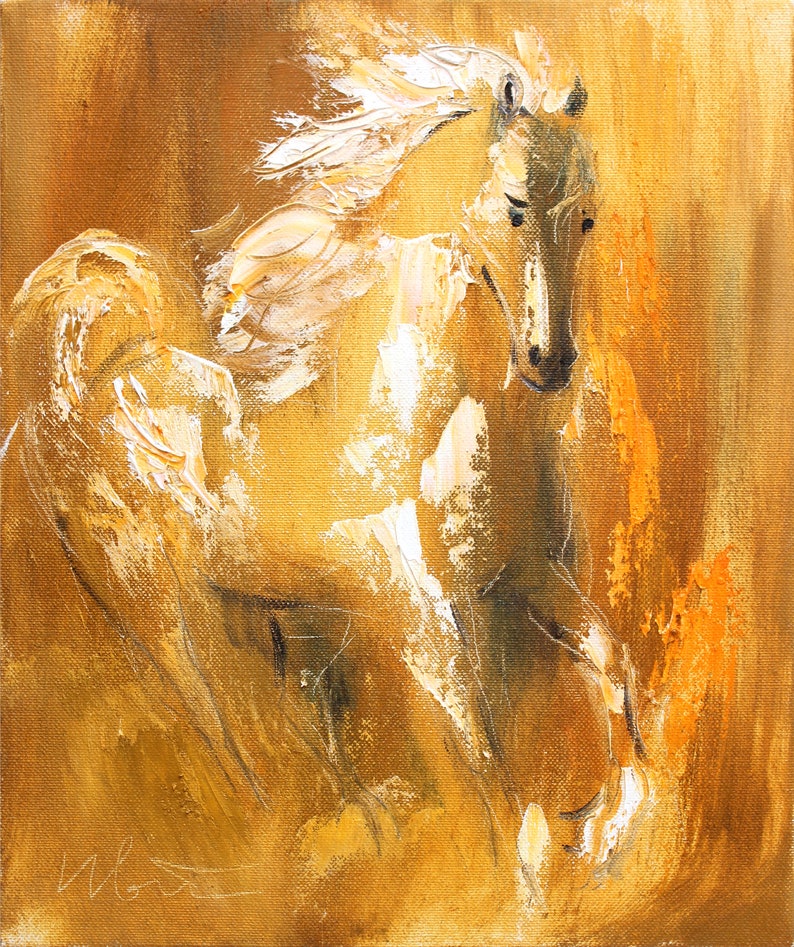 Horse Wall Art Giclee Art Print Oil Painting Print Animal Etsy