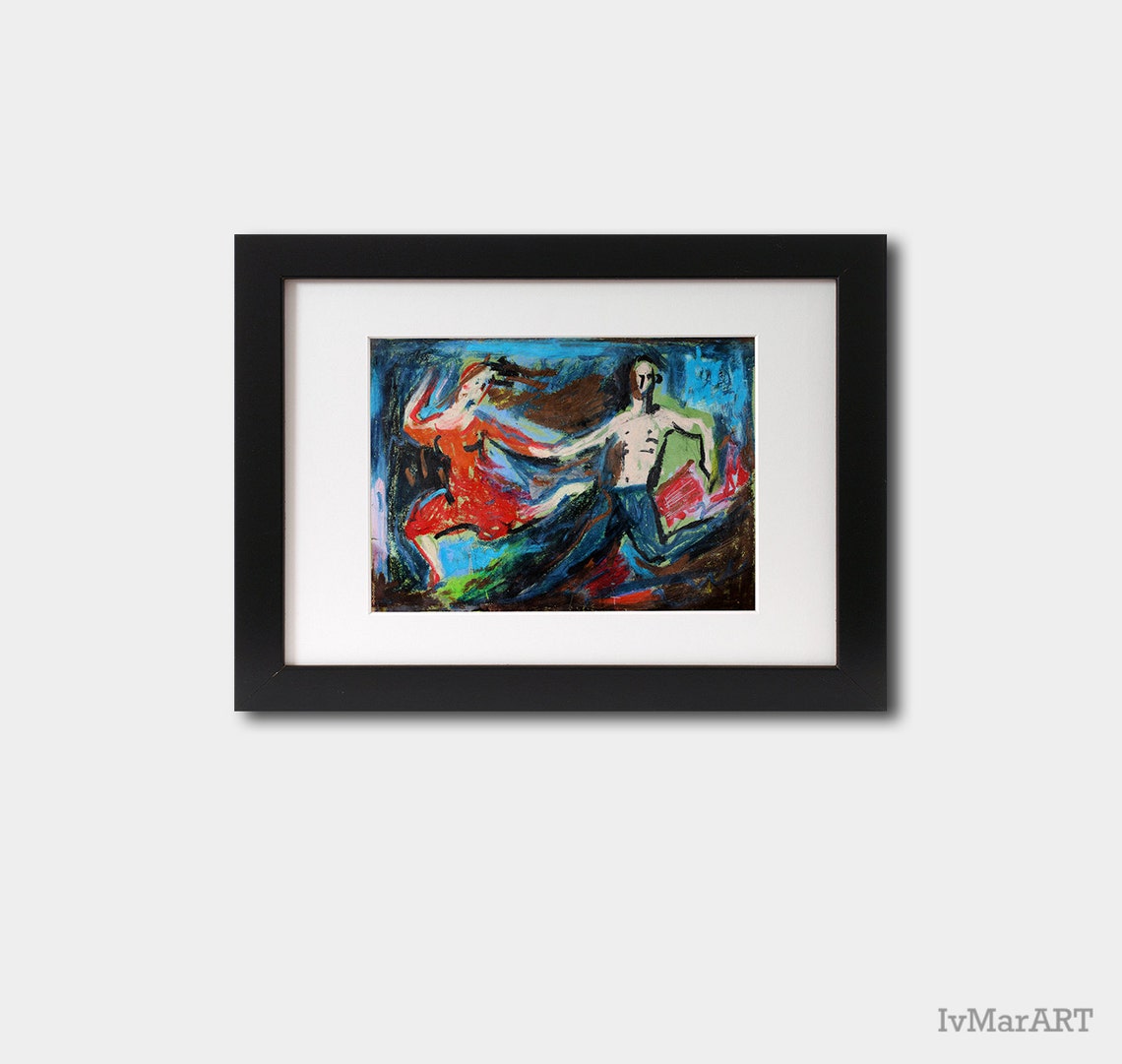 Couple Wall Art Pastel Drawing Print Man Woman Print - Etsy