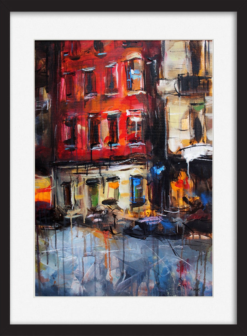 Urban Canvas Print Contemporary Artwork Abstract Print Etsy