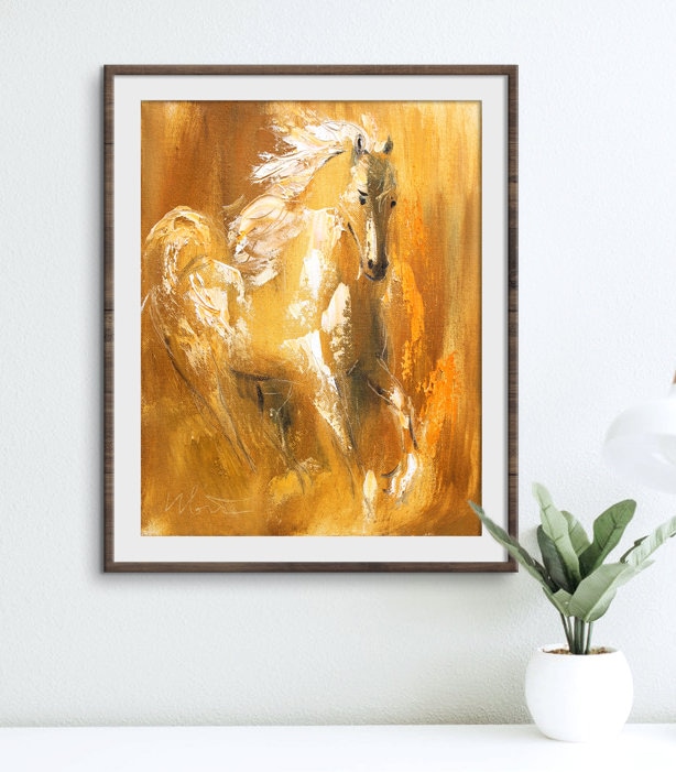 Horse Wall Art Giclee Art Print Oil Painting Print Animal Etsy