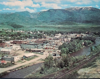 Steamboat Springs, Colorado Aerial View Real Photo Postcard Used