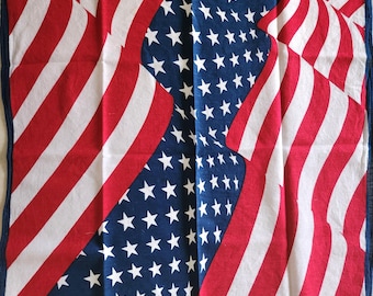 Bandana Red, White, and Blue Patriotic Flag Pattern 20 Inch Soft Material