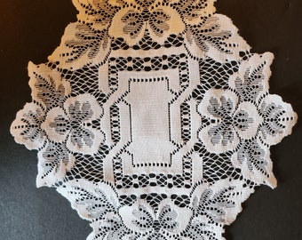 Vintage Ivory Lace Doilies 9 by 10 Inches