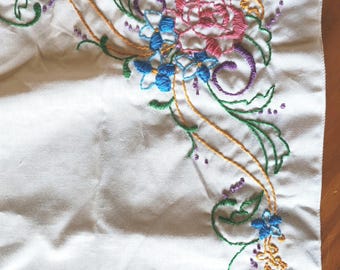 Embroidered Floral Doily Project: 17-inch Stamped Pattern (Cloth Only)