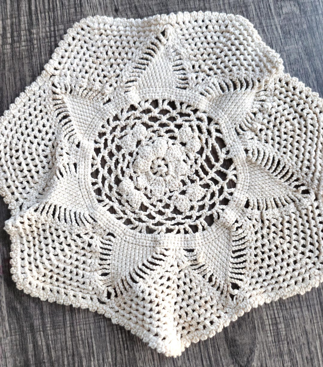 Star Pattern 10 Inch Doilie Ivory 10 Inch Star Pattern Handmade - Etsy
