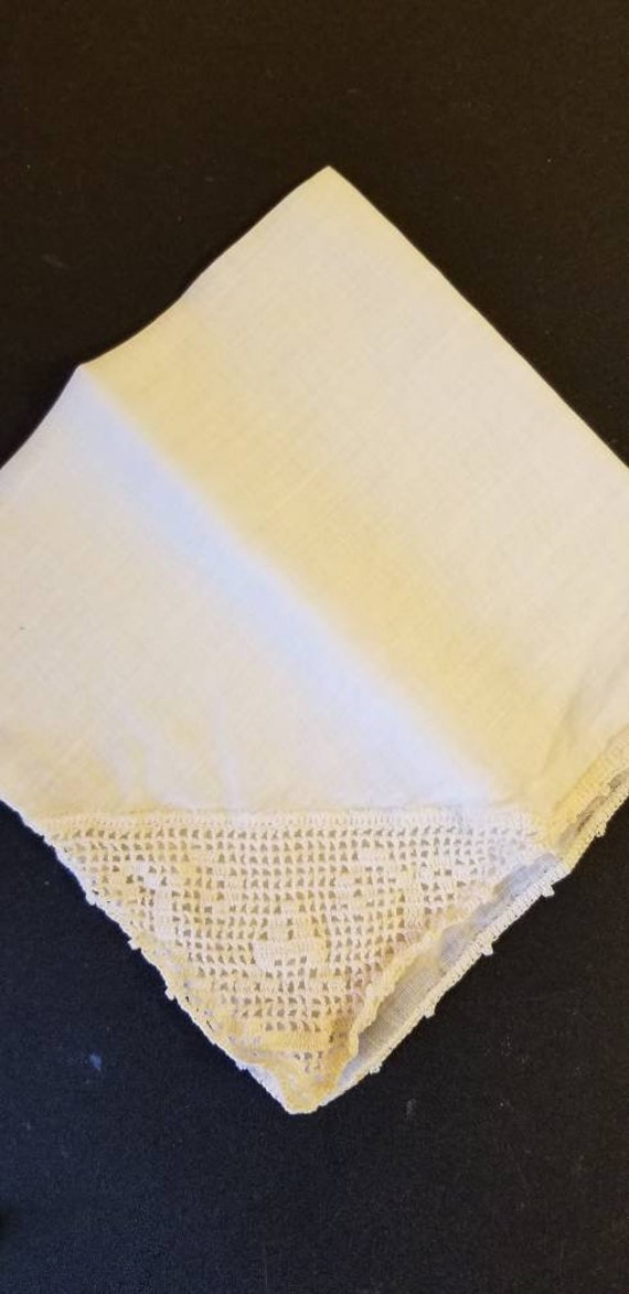 Ivory Handmade Hankie Bridal Wedding 10 Inches La… - image 1