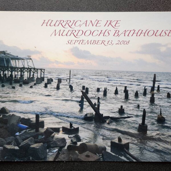 Real Photo Unused Postcard Hurricaine Ike Murdochs Bathhouse September 13 2008