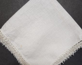 Bordure de frivolité Hankie vintage des années 50 30 cm