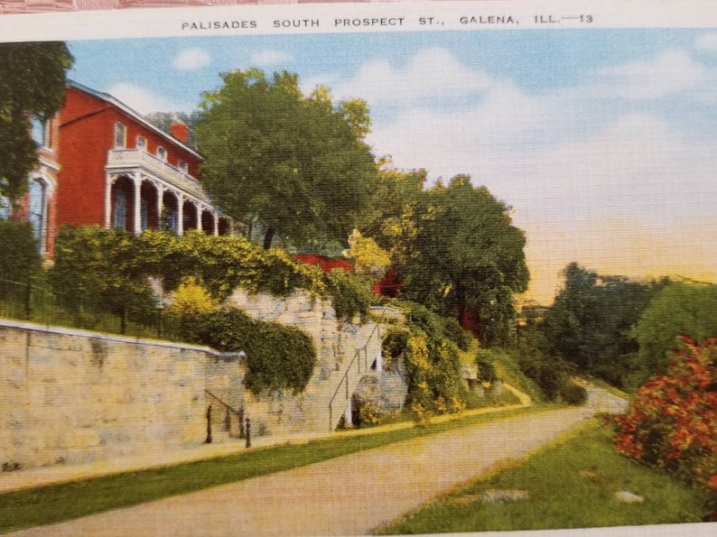 Unused Postcard Divided Back Palisades South Prospect St Galena IL