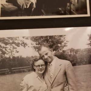 Photos (2) Black and White  Vintage Clothing 1940s Couples