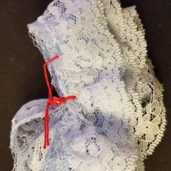Light Blue Lace 3 Yards by 1 1/4 Inches Ruffled