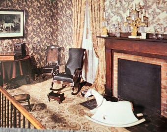 Springfield, Illinois Abraham Lincoln's Home Sitting Room Real Photo Postcard Unused