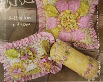 3D  Pillow Cover Sewing Pattern 3 Sizes SquareBoudoir and Neck Roll