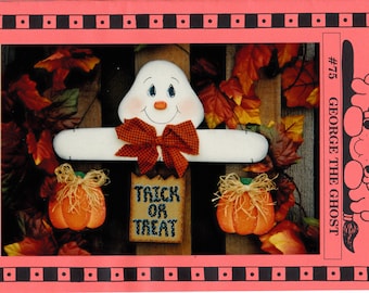 Halloween Cut Out Pattern Ghost and Pumpkins 14 by 13 Inch