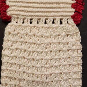 Hotpad Dress Ivory and Red 6 Inch Handmade