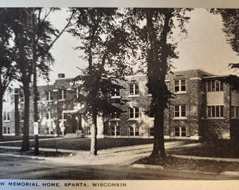 Sparta, Wisconsin Morrow Memorial Home Real Photo Postcard Unused