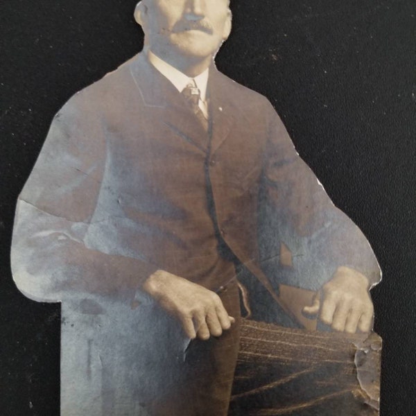 Old Photo Cut Out Man Mixed Media Craft Supplies