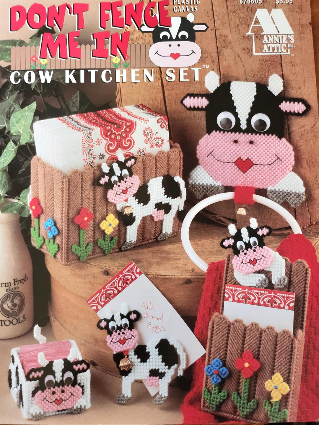 Plastic Canvas Cow Kitchen Set Patterns - Etsy