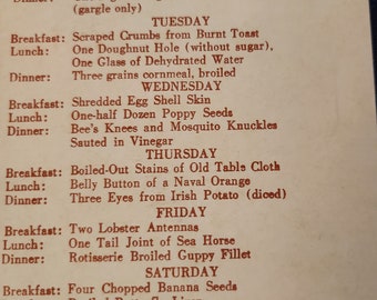 Chicago, Illinois Henrici's Famous Restaraunt Low Calorie Menu Items Postcard Unused
