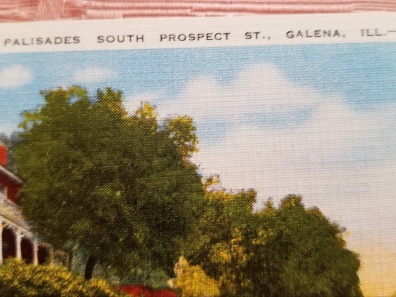 Unused Postcard Divided Back Palisades South Prospect St Galena IL