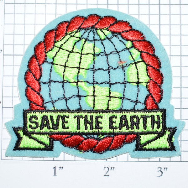 Save The Earth Authentic Vintage Sew-on Patch Embroidered Clothing Patch Jacket Patch Hat Patch Shirt Patch Animals Conservation e21h