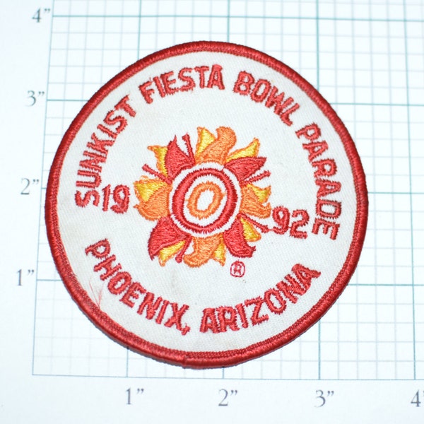 Sunkist Fiesta Bowl Parade 1992 Phoenix Arizona Vintage Embroidered Iron-On Patch Football Jacket Patch Shirt Patch Hat Patch AZ e10a