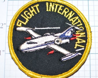Flight International Beautiful Sew-On Vintage Patch Airplane / Aviation / Aerospace Jacket Patch Backpack Patch Jeans Patch Hat Patch  e10L