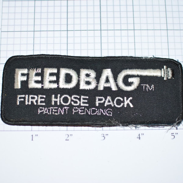 Feedbag Fire Hose Pack Unique Iron-On Embroidered Vintage Patch Water Douse Firefighter Jacket Patch Vest Patch Fireman FD Pumper Truck fd3