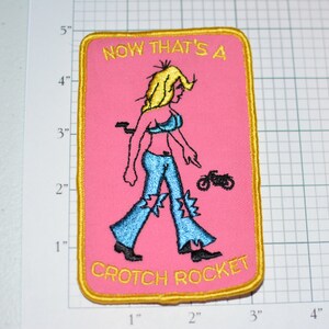 Now That&#39;s A Crotch Rocket, Sew-On embroidered Vintage Biker Patch Motorcycle Patch Superbike Sexy Jacket Patch Vest Patch Jeans Patch s20