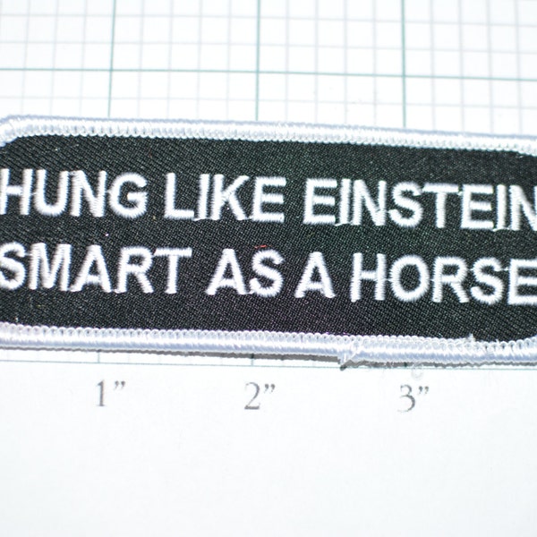 Hung Like Einstein Smart As Horse, Funny Patch Iron-on Patch Embroidered Patch Clothing Patch Biker Patch Motorcycle Patch Penis Mature ozx