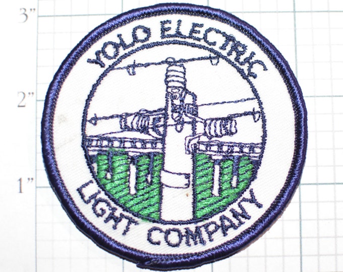 YOLO Electic Light Company Vintage Sew-on Uniform Patch Jacket Patch Vest Patch Shirt Patch Hat Patch Woodland California e20n