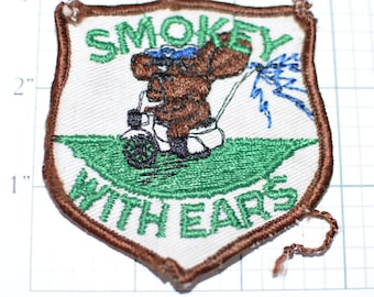 Smokey With Ears Trucker CB Police Vintage Embroidered Clothing Patch Novelty Truck Driver Emblem Highway Patrol Reference Bear Logo Artwork
