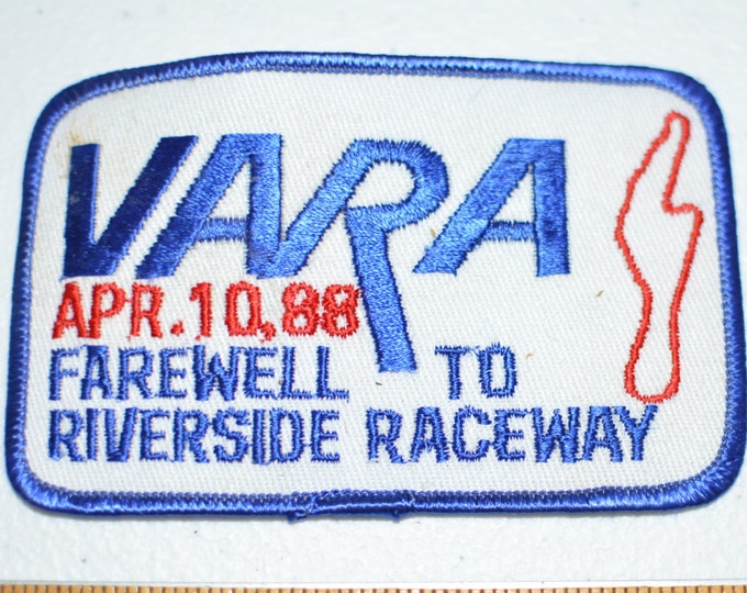 VARA Farewell to Riverside Raceway California Iron-On Vintage Racing Patch Jacket Patch Jeans Patch Backpack Patch Embroidery Applique e3