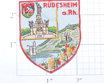 Rudesheim am Rhein Germany RARE Vintage Sew-on Travel Patch Souvenir, Jeans Patch Jacket Patch Backpack Patch Embroidered Patch e18w