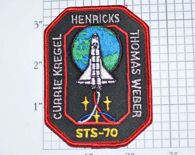Rare STS-70 Space Shuttle Discovery TDRS Mission Patch NASA Embroidered Iron-on Patch Collectible 1992 Jacket Patch Uniform Patch e20w