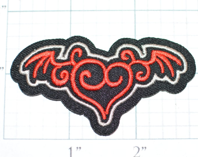Red Heart with Wings Patch Iron-on Patch Embroider Patch Applique Clothing Patch Biker Patch Motorcycle Patch Lady Rider Cute Fun e8d