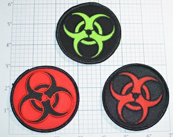 Biohazard Patch, 3" Embroider Iron-on Patch Applique, Biker Motorcycle Zombie Patch Apocalypse Jeans Patch Jacket Patch Backpack Patch 1 2 4