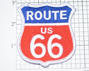 US ROUTE 66 Iron-On Biker Patch Red, White and Blue Jacket Patch Jeans Patch Backpack Patch Vest Patch Motorcycle Patch Travel Patch oz2