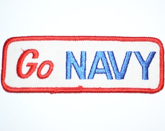 Go Navy Vintage Embroidered Clothing Patch for Jacket Vest Shirt Hat Military Armed Forces Branch Militaria Sailor Collectible Slogan e6