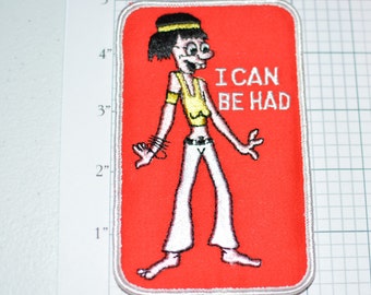 I Can Be Had - Naughty Adult Innuendo Icebreaker Sew-On Vintage Patch Jacket Patch Jeans Patch Embroidered Patch Fun Funny Flirty Sexy s9