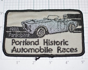 Portland Historic Automobile Races 1988 Participant RARE Iron-On Vintage Patch e9g Annual Racing Festival Classic Cars Event
