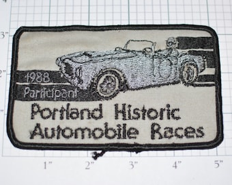 Portland Historic Automobile Races 1988 Participant RARE Iron-On Vintage Patch e9g Annual Racing Festival Classic Cars Event