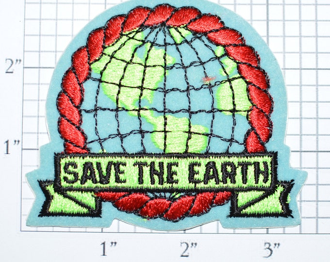 Save The Earth Authentic Vintage Sew-on Patch Embroidered Clothing Patch Jacket Patch Hat Patch Shirt Patch Animals Conservation e21h