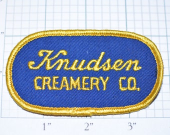 KNUDSEN CREAMERY Co. Vintage Sew-On Embroidered Patch California Company Ice Cream Desserts Jacket Patch Vest Patch Hat Patch Shirt Patch s3